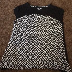 black and white shirt